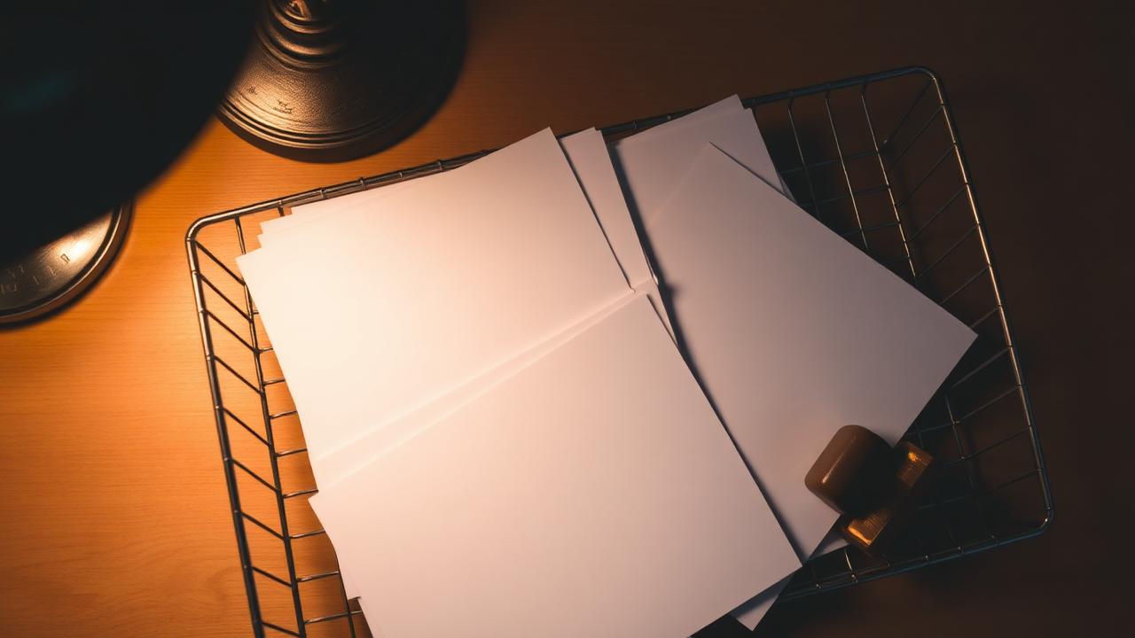 Tax forms and a pen on a wooden table